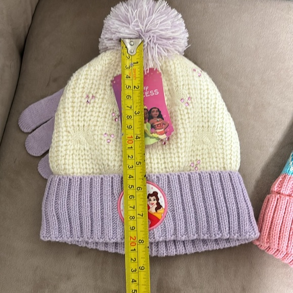 2 sets of Girls Disney Lined hats-Disney Princess Pink & Purple - Picture 15 of 17